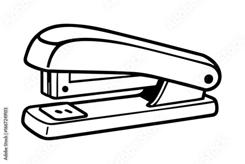 Office Stapler Tool Outline Vector Illustration