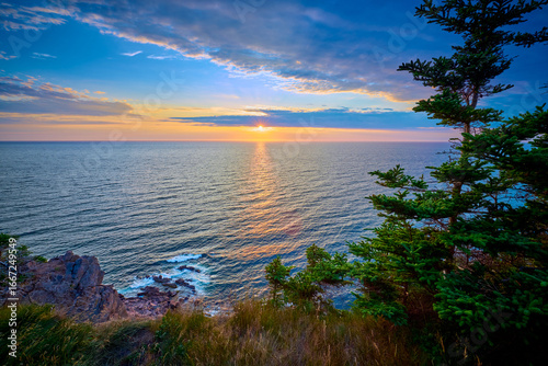 Sunset over the Gulf of St. Lawrence, Nova Scotia Canada.