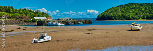 Lobster Trawlers at low tide near Sandy Cove, Nova Scotia Canada.