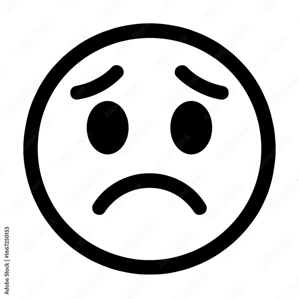 Fototapeta premium Simple Graphic of a Sad and Disappointed Face