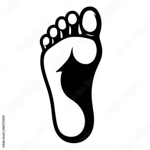 Vector Graphic of a Bare Human Foot Print