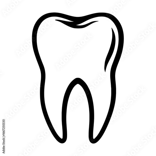 Outline of a Healthy Molar Tooth for Dental and Medical Concepts