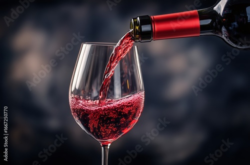 Pouring Red Wine Into a Glass at a Cozy Evening Gathering With Elegant Atmosp...