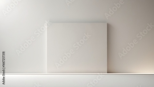 Wallpaper Mural Blank canvas standing on a white surface against a softly lit wall Torontodigital.ca