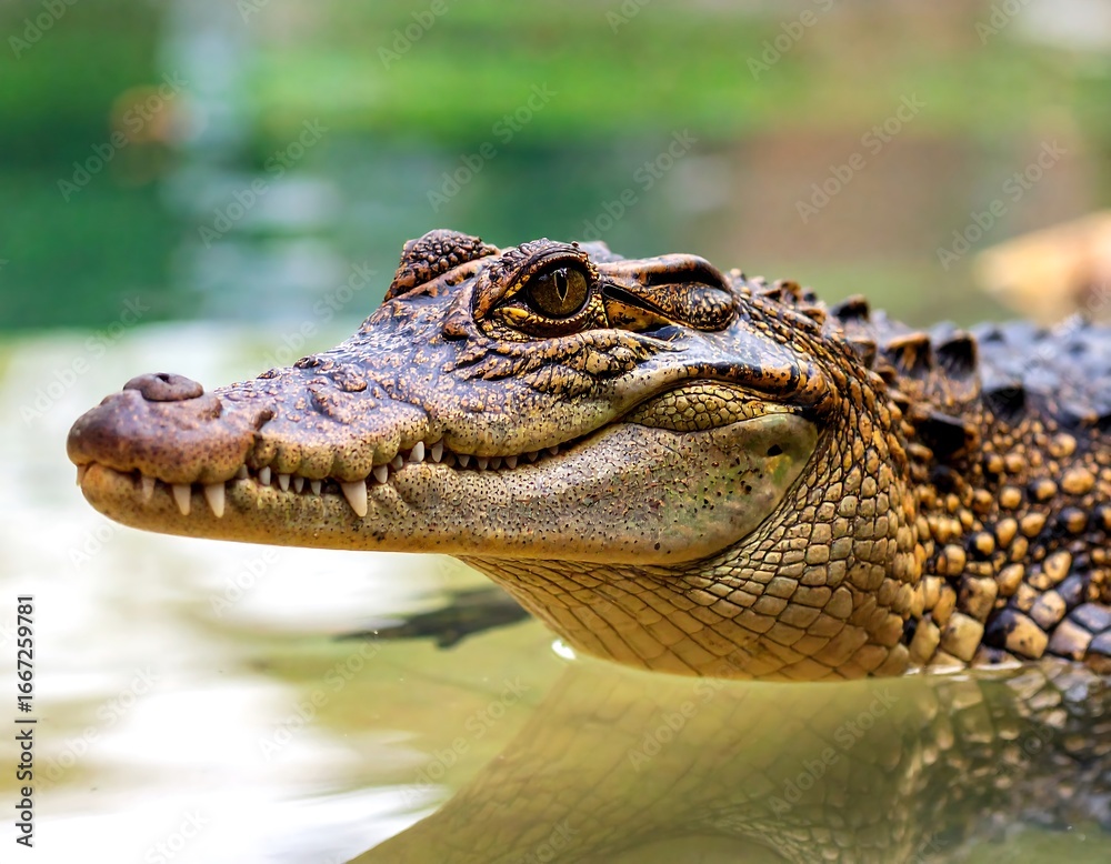 Obraz premium Baby crocodile in water.