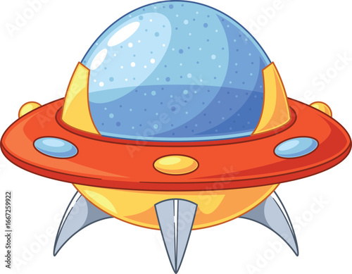 Intergalactic alien saucer vehicle vector illustration