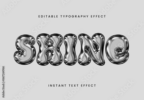 Black Chrome Font Liquid Metallic Glossy Text Effect