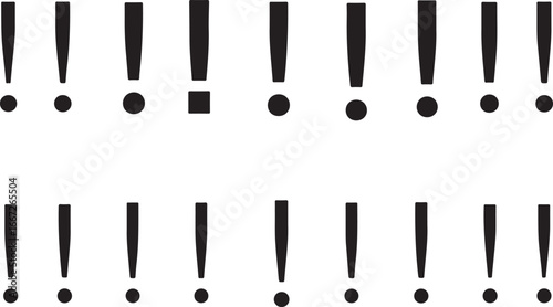 Collection of exclamation marks graphic elements typography symbol design icons set
