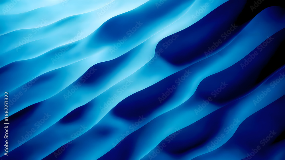 Obraz premium Fluid blue waves abstract background for tech, finance, and data analytics presentations