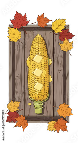 Roasted Corn on the Cob Vector
