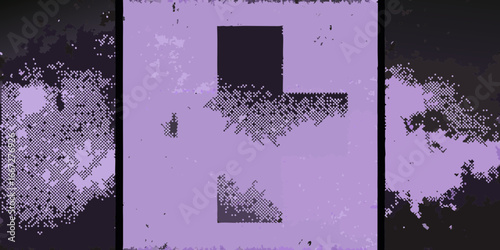 Abstract Pixelated Geometric Shapes in Purple and Dark Tones background blue