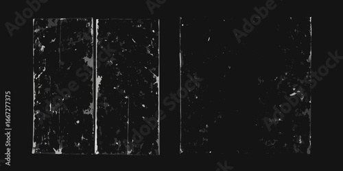 Two Grunge Textured Rectangular Frames on Dark Background distressed overlay