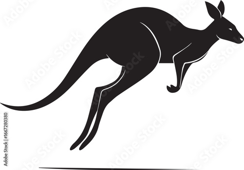 Kangaroo vector illustration with a baby kangaroo jumping in an Australian-style cartoon