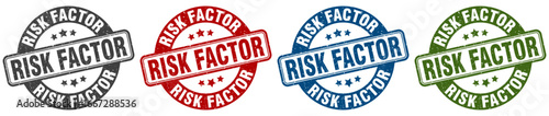 risk factor stamp. risk factor round stamp set isolated on white background