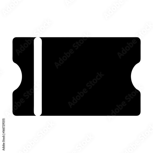 Blank black and white ticket stub with a tear off section design