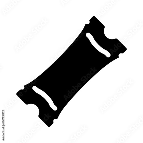 Vintage ticket stub in black on a white background for event entry