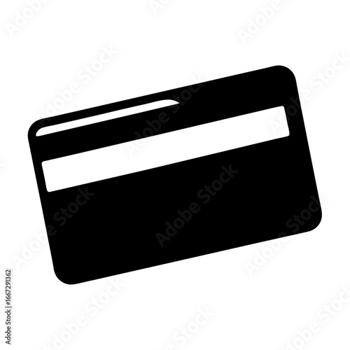 Silhouette of a credit card or payment card with magnetic stripe