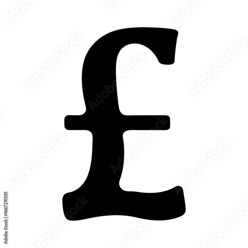 Simple graphic illustration of the symbol for the British Pound currency