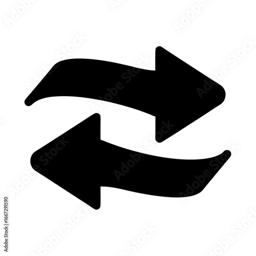 Black and white arrows rotating or exchanging in a circular pattern