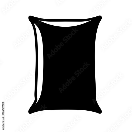 Simple and iconic representation of a cushion pillow in black and white
