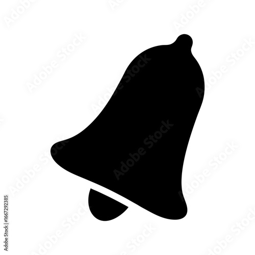 Black silhouette of a ringing bell, a symbol of notification and alarm