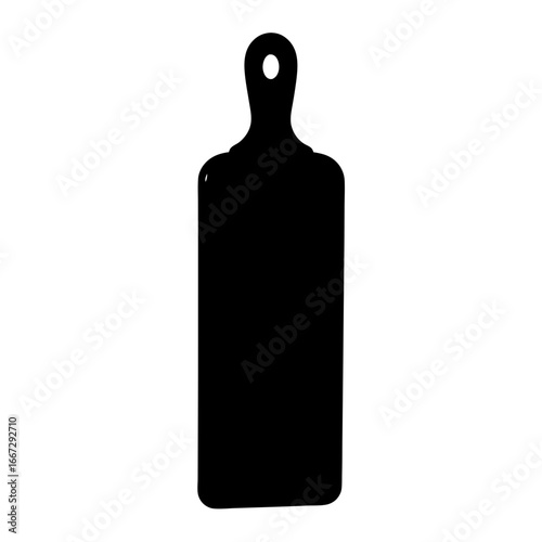 Silhouette of a wooden cutting board with a hole for hanging