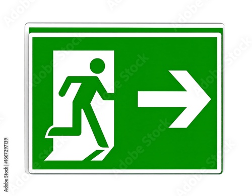 Green emergency exit sign
