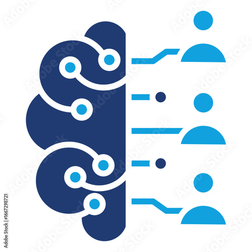 Swarm Intelligence Flat Blue Icon