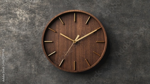 Wallpaper Mural Wooden wall clock on dark stone Torontodigital.ca