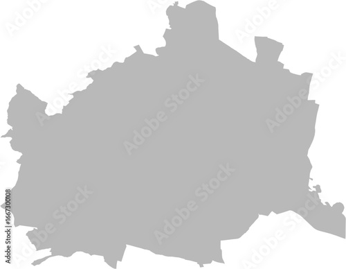 Vienna (Wien), Austria – administrative vector map with district boundaries (LCC projection, PPT-compatible & fully editable)