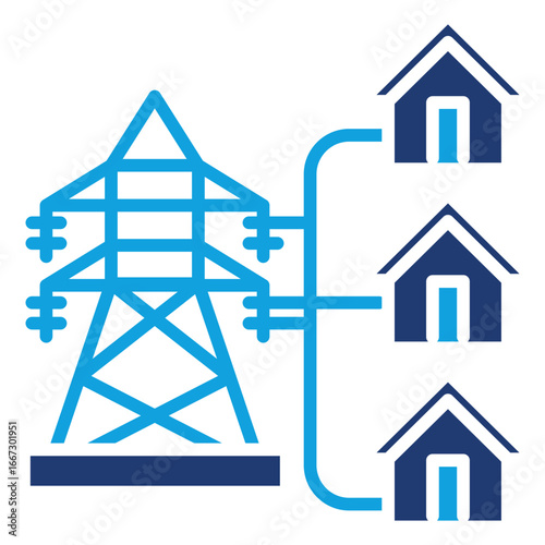 Micro Grid Flat Blue Icon