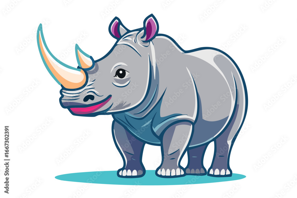 Obraz premium アフリカの野生を象徴するサイの迫力ベクターイラスト