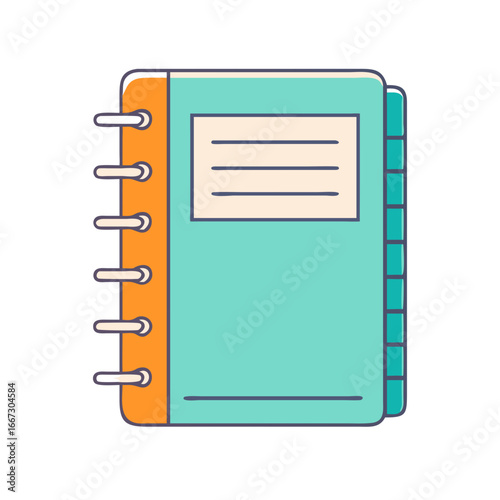 Colorful Spiral Notebook with Dividers and Lined Label Ready for Notes