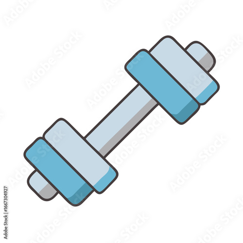 Vector illustration of a dumbbell with rounded edges and pastel colors