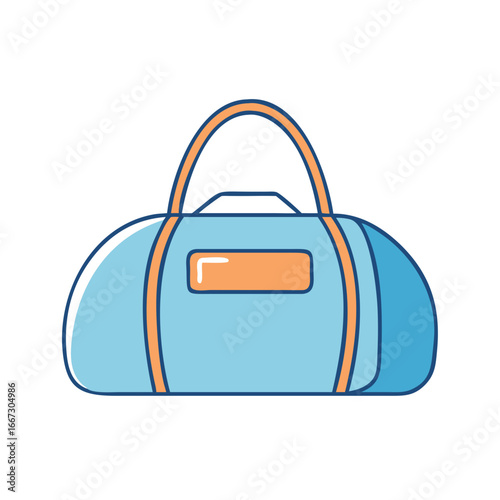 Illustration of a duffel bag or gym bag with orange accents