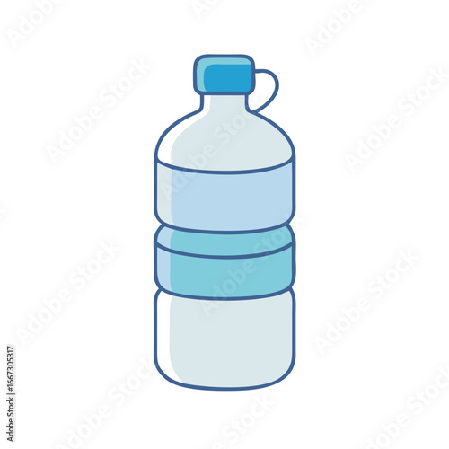 Cartoon water jug for cooler or dispenser with handle and blue lid