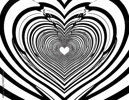 Wallpaper Mural Abstract heart shape with radiating lines Torontodigital.ca