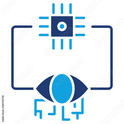 Vision System Flat Blue Icon