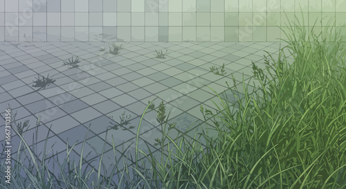 Green Urban Oasis: Where Nature Reclaims Gridded Spaces with Serene Beauty