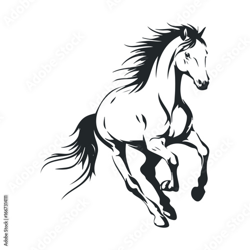 Majestic horse in motion showcasing power and grace in nature