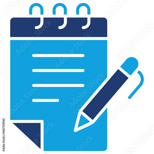 Note Flat Blue Icon