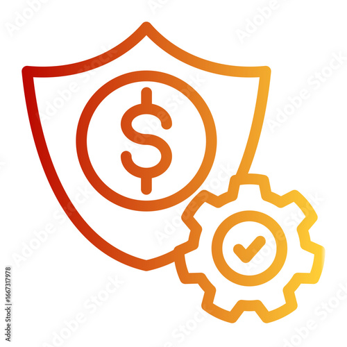 Financial Stability Protection Assessment icon from the Financial Projection icon collection (Outline Gradient Style)