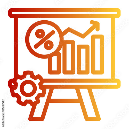 Performance Calculation Analysis Metric icon from the Financial Projection icon collection (Outline Gradient Style)