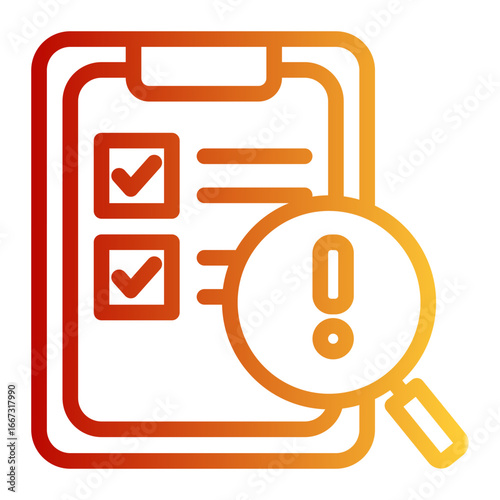 Financial Inspection Evaluation Analysis icon from the Financial Projection icon collection (Outline Gradient Style)