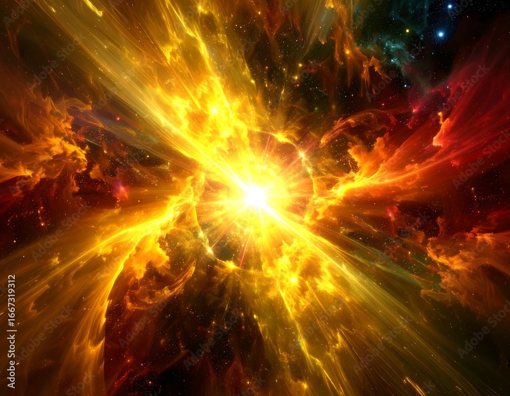 Obraz premium Cosmic explosion, radiating light