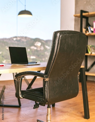 Modern office chair with view