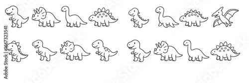 dino icon line art