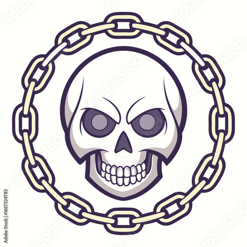 Skull with a Chain Circle