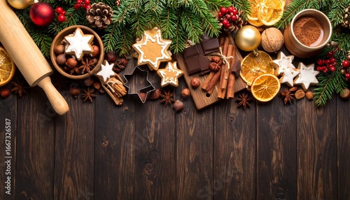 Wallpaper Mural Christmas Baking Ingredients  Cookies. Torontodigital.ca
