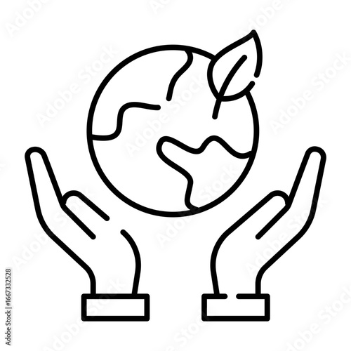 Ecofuture Icon Set – Minimalist Outline Style of Green Technology and Sustainability Symbols